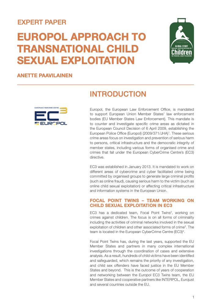 Expert Paper Europol Approach To Transnational Child Sexual Expert Paper Europol Approach To Transnational Child Sexual