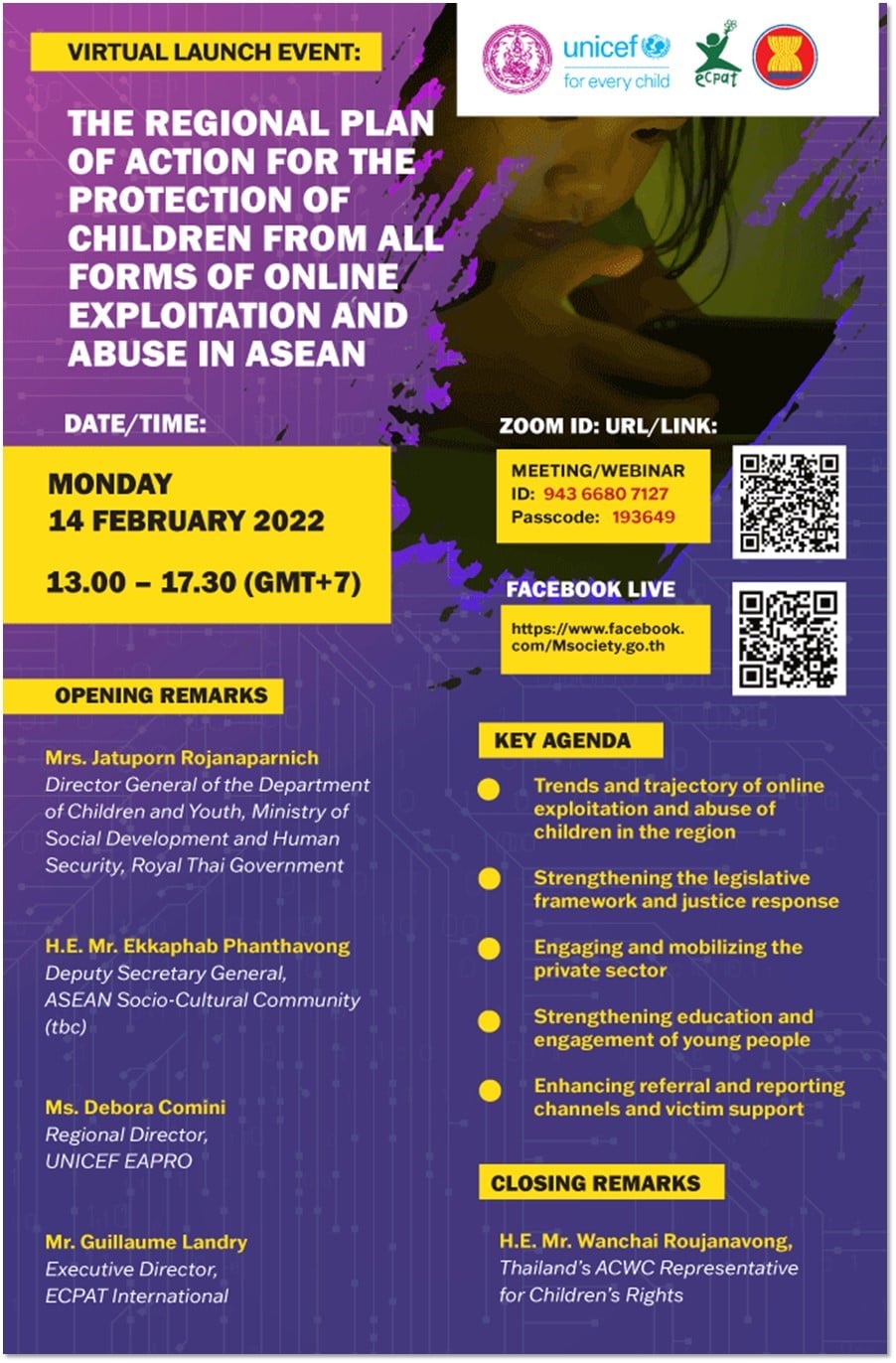 Launch event The Regional Plan of Action for Protection of Children